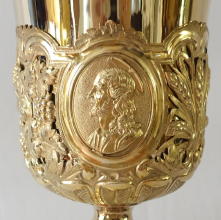 Antique solid silver gilt French Baroque Chalice